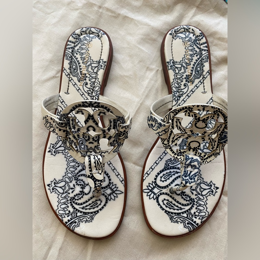 Tory Burch paisley Miller sandals